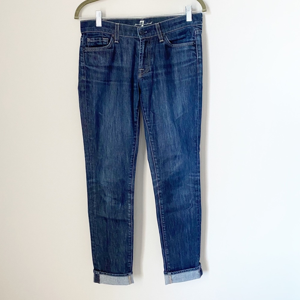 7 For All Mankind Dark Wash Straight Leg Jeans
